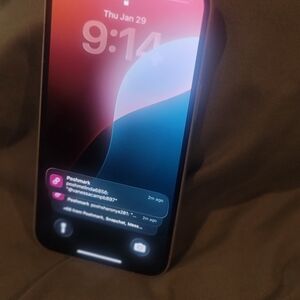 Apple Smartphone with Black and Silver Frame